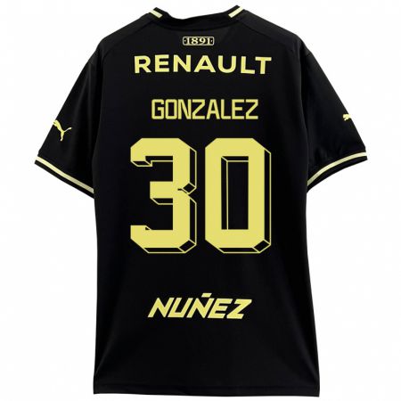 Kandiny Bambino Maglia Ángel González #30 Nero Kit Gara Away 2023/24 Maglietta