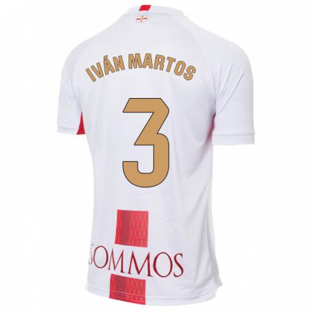 Kandiny Bambino Maglia Iván Martos #3 Bianco Kit Gara Away 2023/24 Maglietta