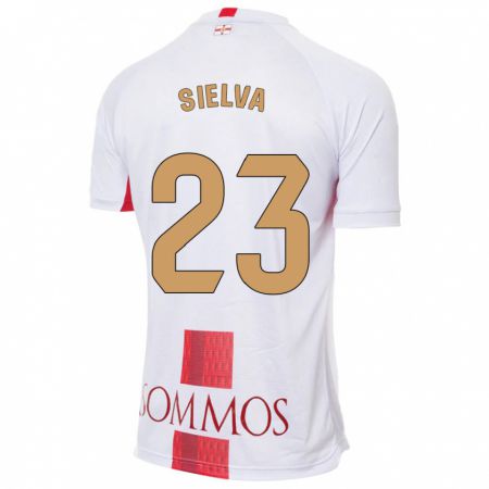 Kandiny Bambino Maglia Óscar Sielva #23 Bianco Kit Gara Away 2023/24 Maglietta