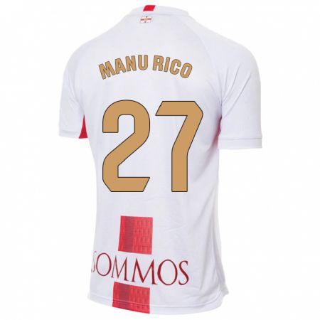 Kandiny Niño Camiseta Manu Rico #27 Blanco 2ª Equipación 2023/24 La Camisa