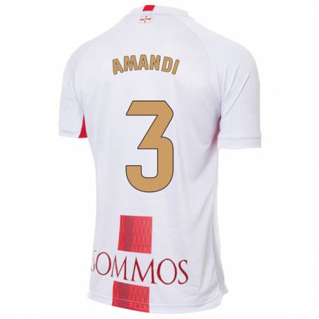 Kandiny Bambino Maglia Iván Amandi #3 Bianco Kit Gara Away 2023/24 Maglietta