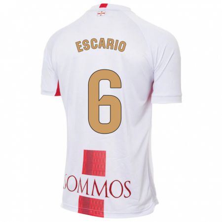 Kandiny Bambino Maglia Jaime Escario #6 Bianco Kit Gara Away 2023/24 Maglietta