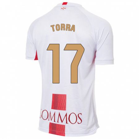 Kandiny Bambino Maglia Marc Torra #17 Bianco Kit Gara Away 2023/24 Maglietta