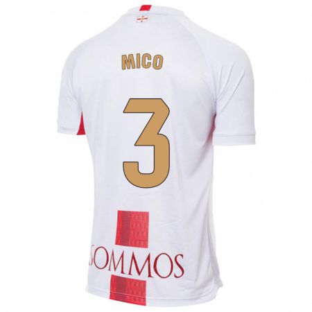 Kandiny Bambino Maglia Sara Micó #3 Bianco Kit Gara Away 2023/24 Maglietta