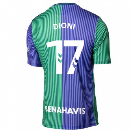 Kandiny Bambino Maglia Dioni #17 Verde Blu Kit Gara Away 2023/24 Maglietta