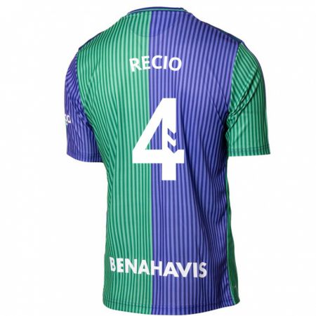 Kandiny Bambino Maglia Ángel Recio #4 Verde Blu Kit Gara Away 2023/24 Maglietta