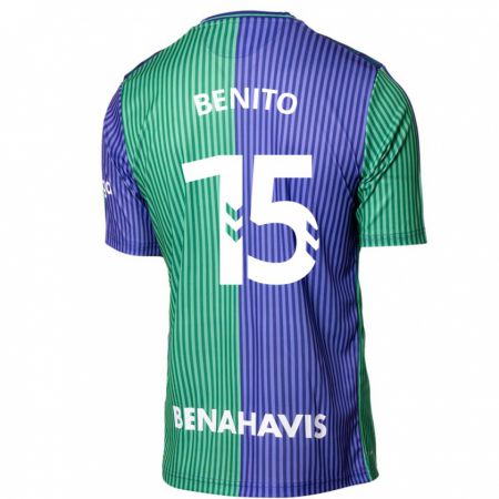 Kandiny Bambino Maglia Iván Benito #15 Verde Blu Kit Gara Away 2023/24 Maglietta