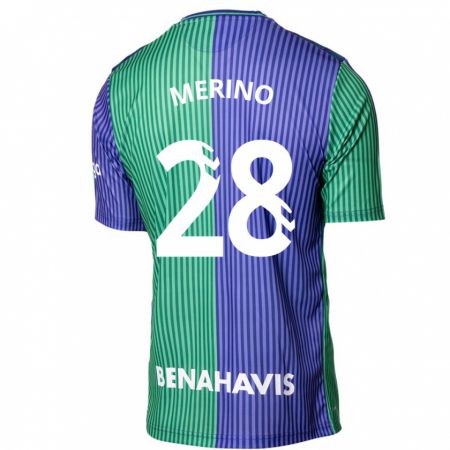 Kandiny Bambino Maglia Izan Merino #28 Verde Blu Kit Gara Away 2023/24 Maglietta