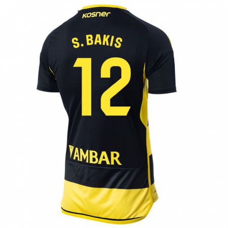 Kandiny Bambino Maglia Sinan Bakış #12 Nero Giallo Kit Gara Away 2023/24 Maglietta