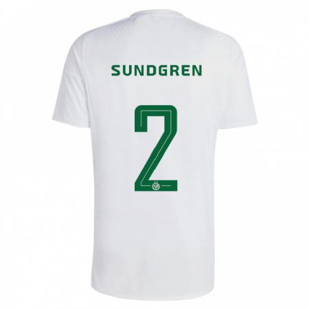 Kandiny Bambino Maglia Daniel Sundgren #2 Verde Blu Kit Gara Away 2023/24 Maglietta