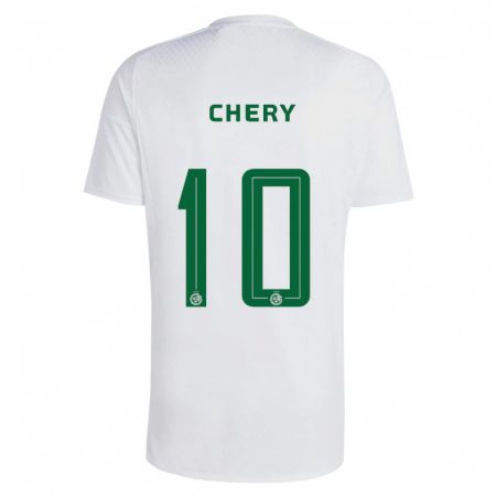 Kandiny Bambino Maglia Tjaronn Chery #10 Verde Blu Kit Gara Away 2023/24 Maglietta