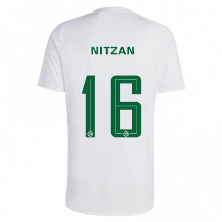 Kandiny Bambino Maglia Itamar Nitzan #16 Verde Blu Kit Gara Away 2023/24 Maglietta