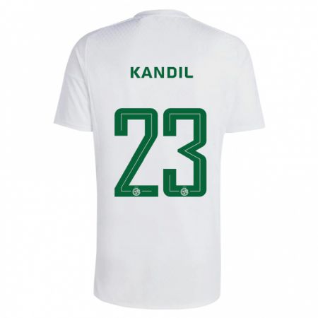 Kandiny Bambino Maglia Maor Kandil #23 Verde Blu Kit Gara Away 2023/24 Maglietta