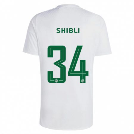 Kandiny Bambino Maglia Hamza Shibli #34 Verde Blu Kit Gara Away 2023/24 Maglietta