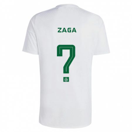 Kandiny Bambino Maglia Binyamin Zaga #0 Verde Blu Kit Gara Away 2023/24 Maglietta