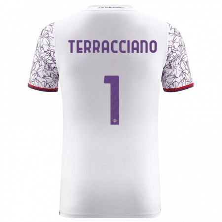 Kandiny Bambino Maglia Pietro Terracciano #1 Bianco Kit Gara Away 2023/24 Maglietta