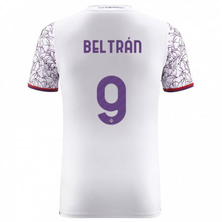 Kandiny Bambino Maglia Lucas Beltrán #9 Bianco Kit Gara Away 2023/24 Maglietta