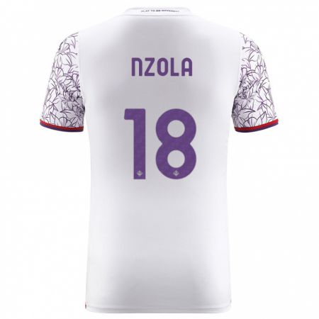 Kandiny Bambino Maglia M'bala Nzola #18 Bianco Kit Gara Away 2023/24 Maglietta