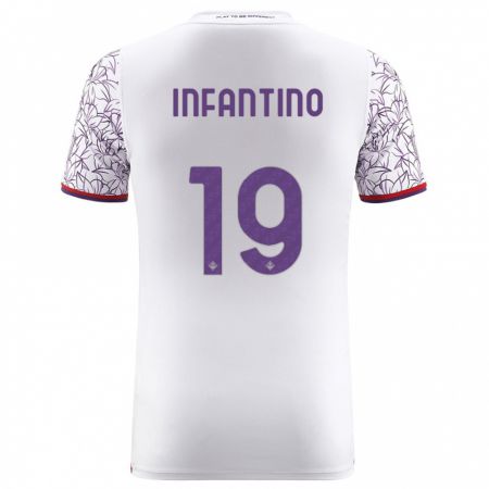 Kandiny Bambino Maglia Gino Infantino #19 Bianco Kit Gara Away 2023/24 Maglietta