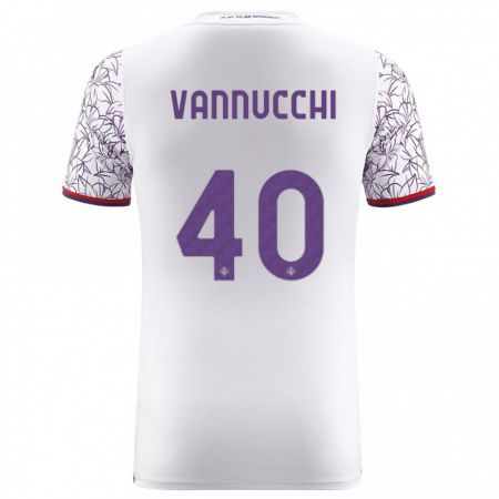 Kandiny Bambino Maglia Tommaso Vannucchi #40 Bianco Kit Gara Away 2023/24 Maglietta