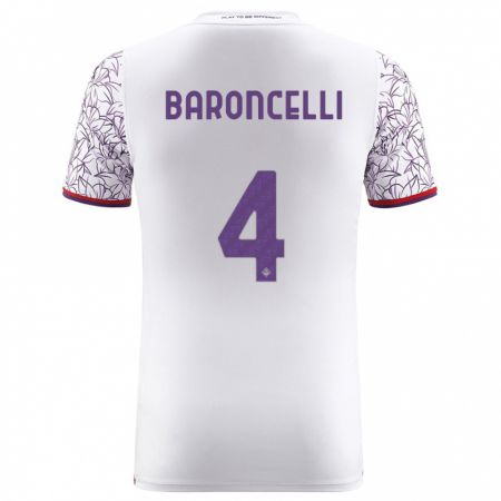 Kandiny Bambino Maglia Leonardo Baroncelli #4 Bianco Kit Gara Away 2023/24 Maglietta