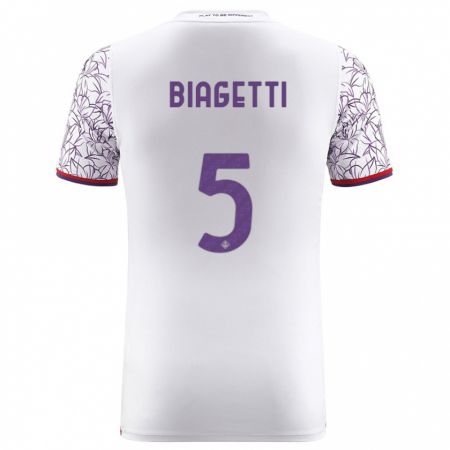 Kandiny Bambino Maglia Christian Biagetti #5 Bianco Kit Gara Away 2023/24 Maglietta