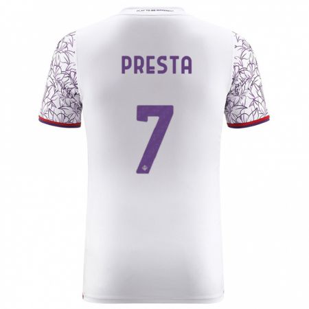 Kandiny Kinder Francesco Presta #7 Weiß Auswärtstrikot Trikot 2023/24 T-Shirt Österreich