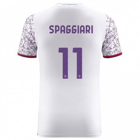 Kandiny Bambino Maglia Riccardo Spaggiari #11 Bianco Kit Gara Away 2023/24 Maglietta