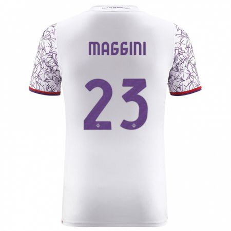 Kandiny Bambino Maglia Filippo Maggini #23 Bianco Kit Gara Away 2023/24 Maglietta