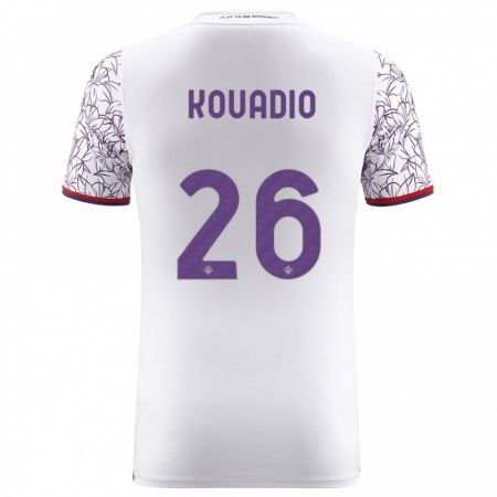 Kandiny Bambino Maglia Eddy Kouadio #26 Bianco Kit Gara Away 2023/24 Maglietta