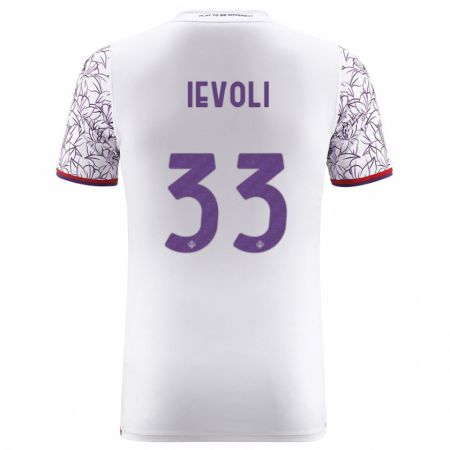 Kandiny Bambino Maglia Mattia Ievoli #33 Bianco Kit Gara Away 2023/24 Maglietta