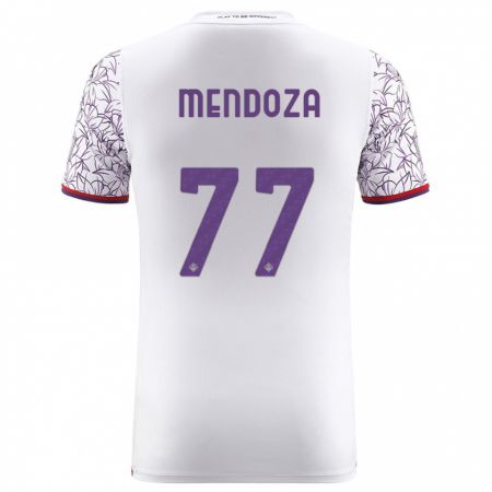 Kandiny Bambino Maglia William Mendoza #77 Bianco Kit Gara Away 2023/24 Maglietta