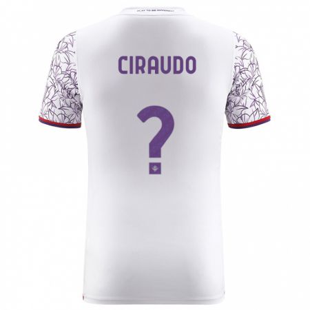 Kandiny Bambino Maglia Alessio Ciraudo #0 Bianco Kit Gara Away 2023/24 Maglietta