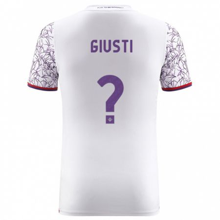 Kandiny Bambino Maglia Edoardo Giusti #0 Bianco Kit Gara Away 2023/24 Maglietta