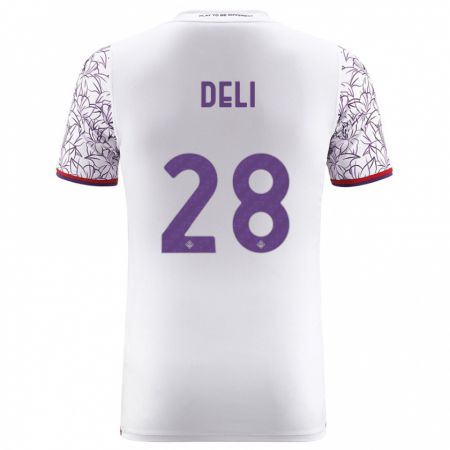 Kandiny Bambino Maglia Lapo Deli #28 Bianco Kit Gara Away 2023/24 Maglietta