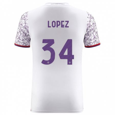 Kandiny Kinder Lucas López #34 Weiß Auswärtstrikot Trikot 2023/24 T-Shirt Österreich