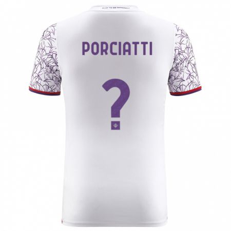 Kandiny Bambino Maglia Filippo Porciatti #0 Bianco Kit Gara Away 2023/24 Maglietta