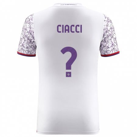 Kandiny Bambino Maglia Niccolò Ciacci #0 Bianco Kit Gara Away 2023/24 Maglietta