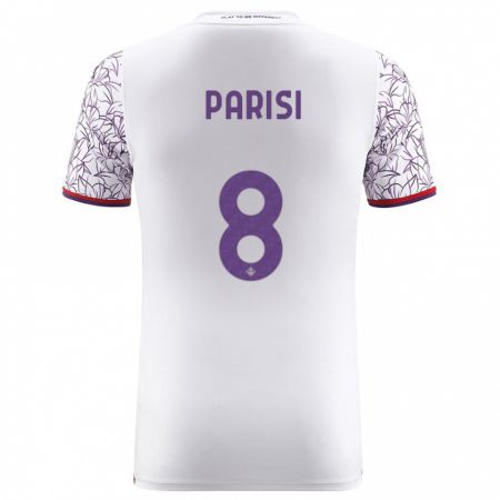 Kandiny Bambino Maglia Alice Parisi #8 Bianco Kit Gara Away 2023/24 Maglietta