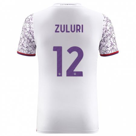 Kandiny Bambino Maglia Athena Zuluri #12 Bianco Kit Gara Away 2023/24 Maglietta