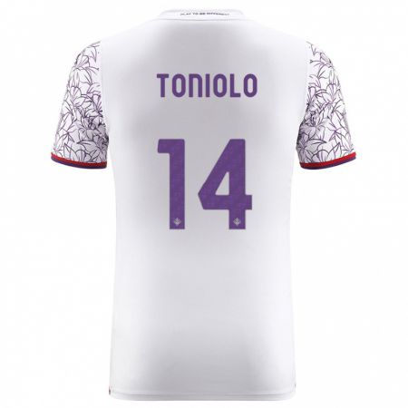 Kandiny Bambino Maglia Martina Toniolo #14 Bianco Kit Gara Away 2023/24 Maglietta