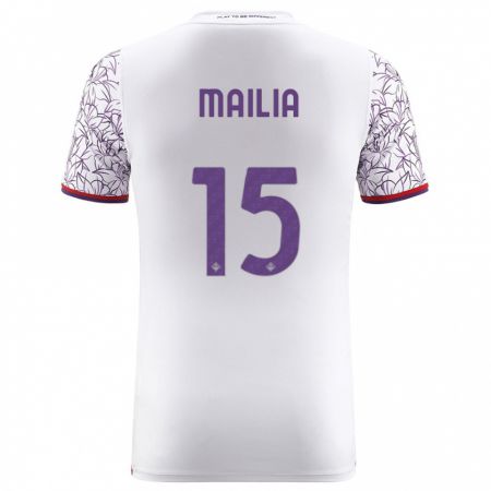 Kandiny Bambino Maglia Siria Mailia #15 Bianco Kit Gara Away 2023/24 Maglietta