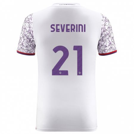 Kandiny Bambino Maglia Emma Severini #21 Bianco Kit Gara Away 2023/24 Maglietta