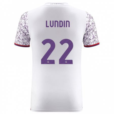 Kandiny Bambino Maglia Karin Lundin #22 Bianco Kit Gara Away 2023/24 Maglietta