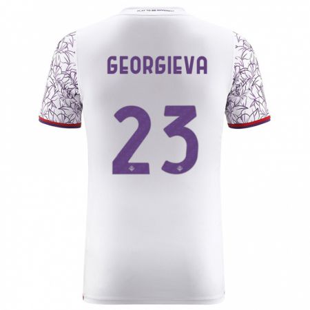 Kandiny Bambino Maglia Marina Georgieva #23 Bianco Kit Gara Away 2023/24 Maglietta