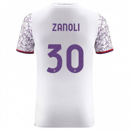 Kandiny Bambino Maglia Martina Zanoli #30 Bianco Kit Gara Away 2023/24 Maglietta