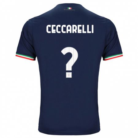 Kandiny Kinder Alessandro Ceccarelli #0 Marine Auswärtstrikot Trikot 2023/24 T-Shirt Österreich