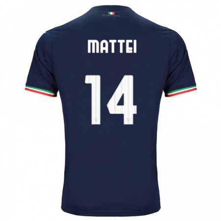 Kandiny Kinder Sarah Mattei #14 Marine Auswärtstrikot Trikot 2023/24 T-Shirt Österreich