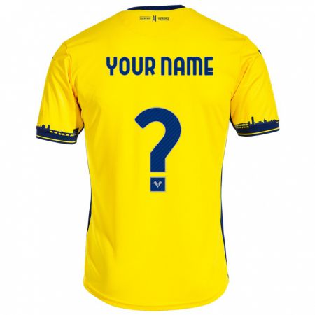 Kandiny Bambino Maglia Il Tuo Nome #0 Giallo Kit Gara Away 2023/24 Maglietta