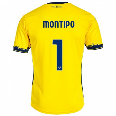 Kandiny Bambino Maglia Lorenzo Montipò #1 Giallo Kit Gara Away 2023/24 Maglietta